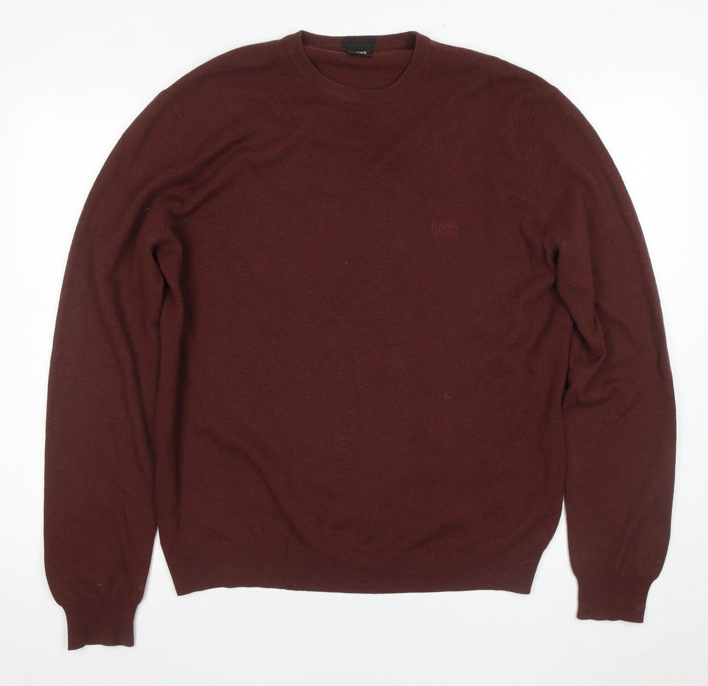 Hugo Boss Men’s Brown Pullover Jumper, M, Wool Blend