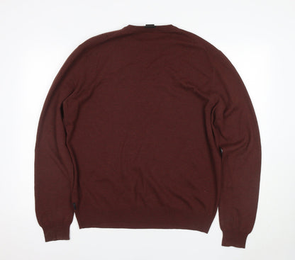 Hugo Boss Men’s Brown Pullover Jumper, M, Wool Blend
