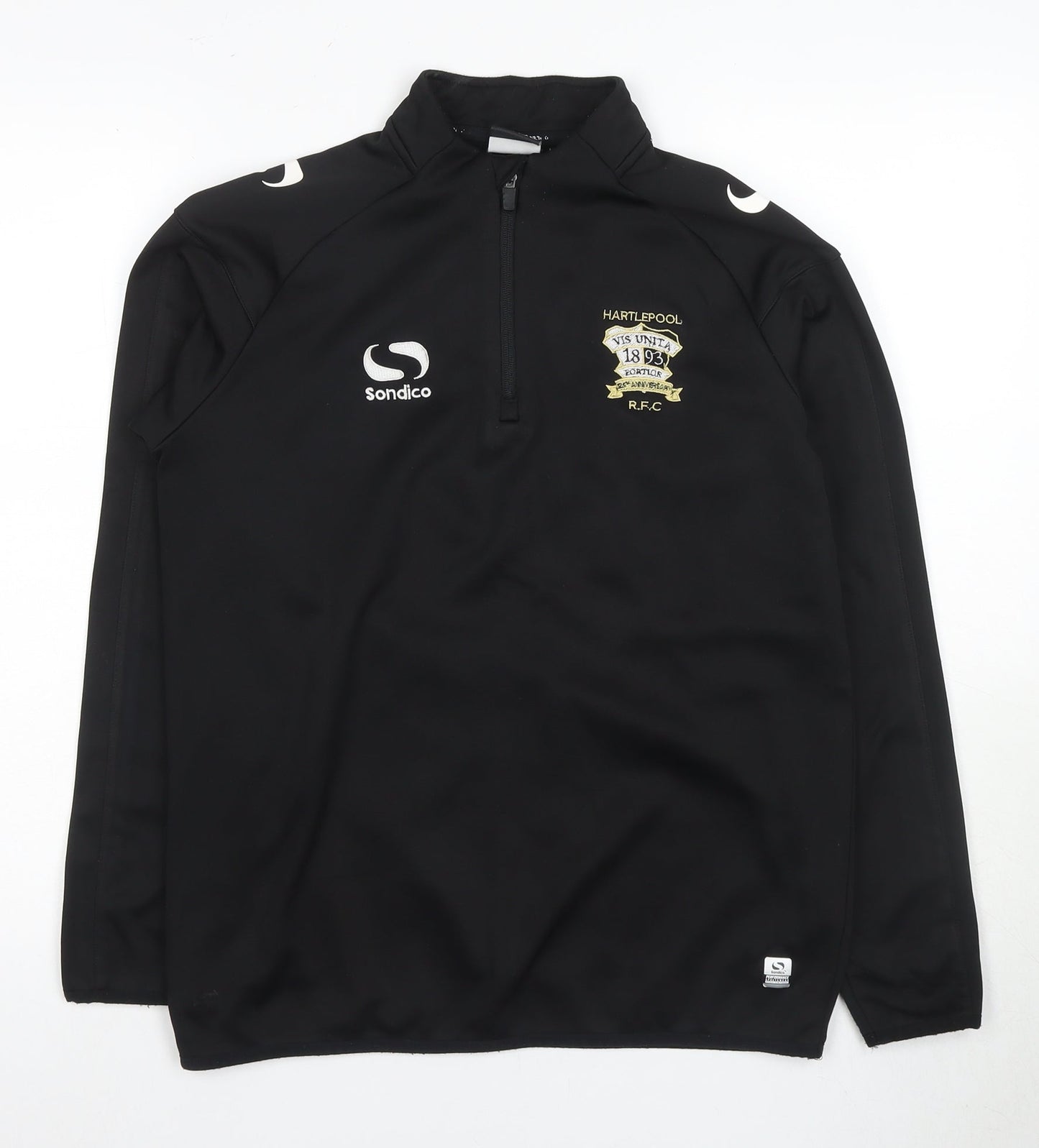 Sondico Men's Black 1/4 Zip Sports Sweatshirt, Size S
