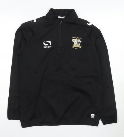 Sondico Men's Black 1/4 Zip Sports Sweatshirt, Size S