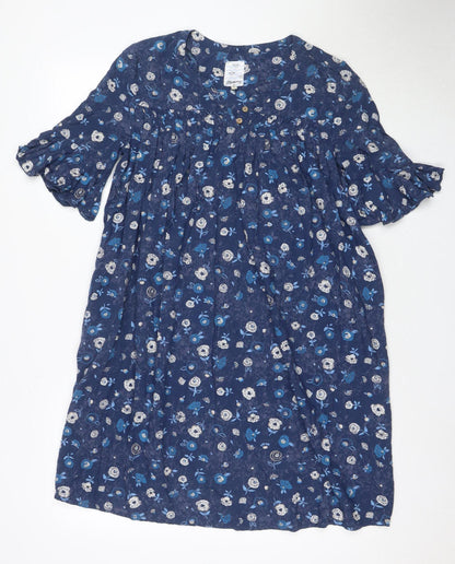 MANTARAY Women's Blue Floral A-Line Viscose Dress, Size 10