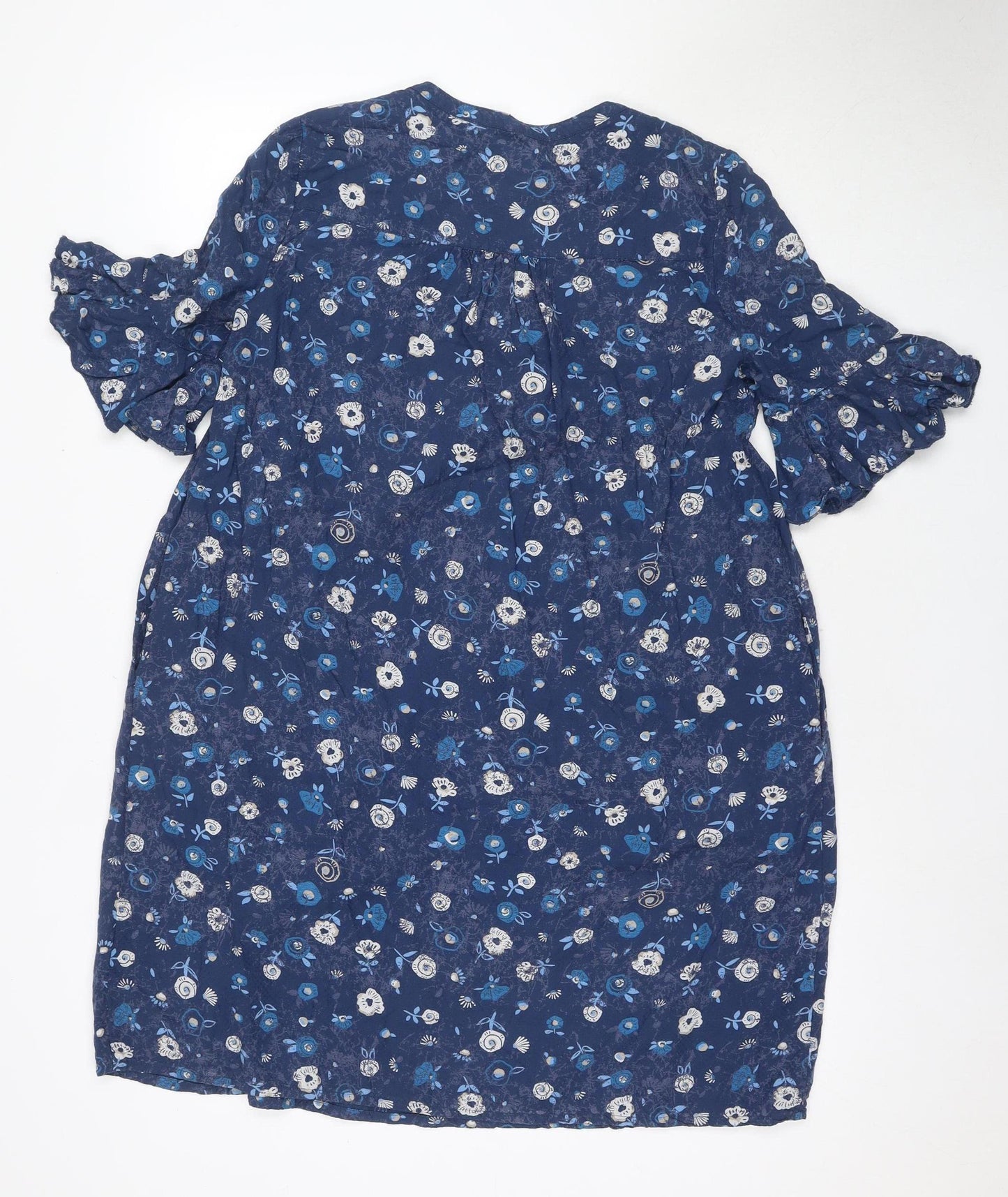 MANTARAY Women's Blue Floral A-Line Viscose Dress, Size 10