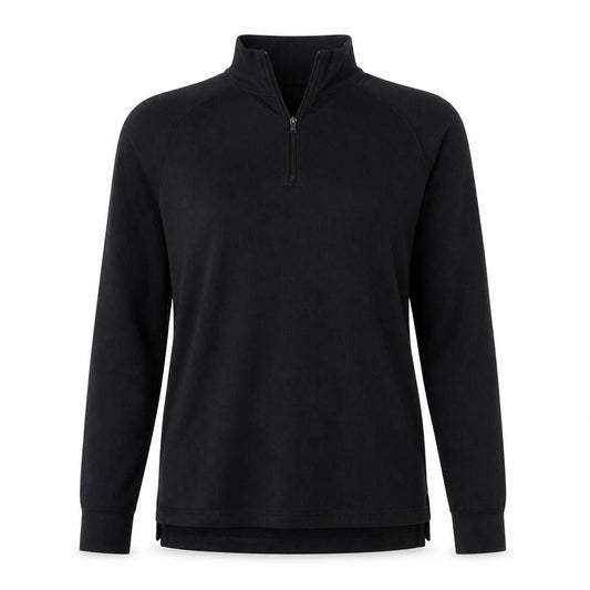 Front view of Trespass unisex adults black xs high neck pullover