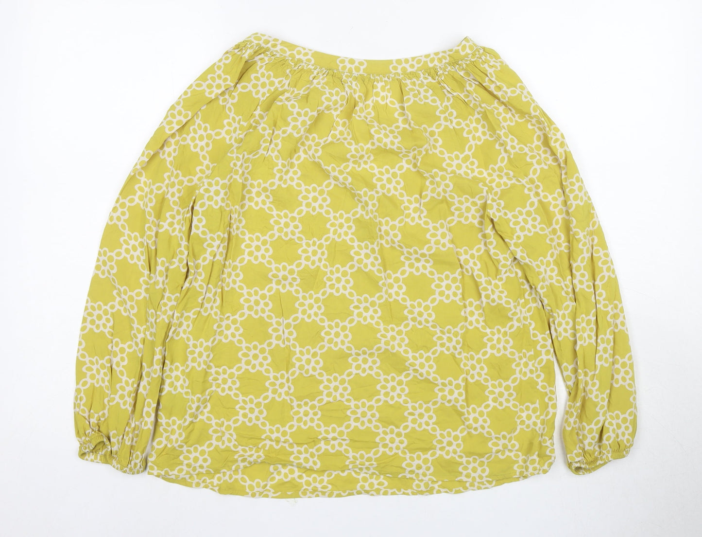 Lands' End Women's Green Geometric Tunic Blouse Size 10