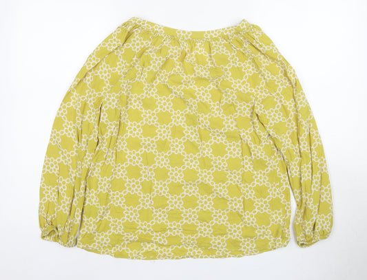 Lands' End Women's Green Geometric Tunic Blouse Size 10