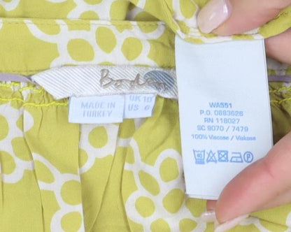 Lands' End Women's Green Geometric Tunic Blouse Size 10