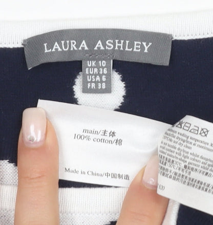 Womens UK Size 10 Laura Ashley White Pullover Jumper