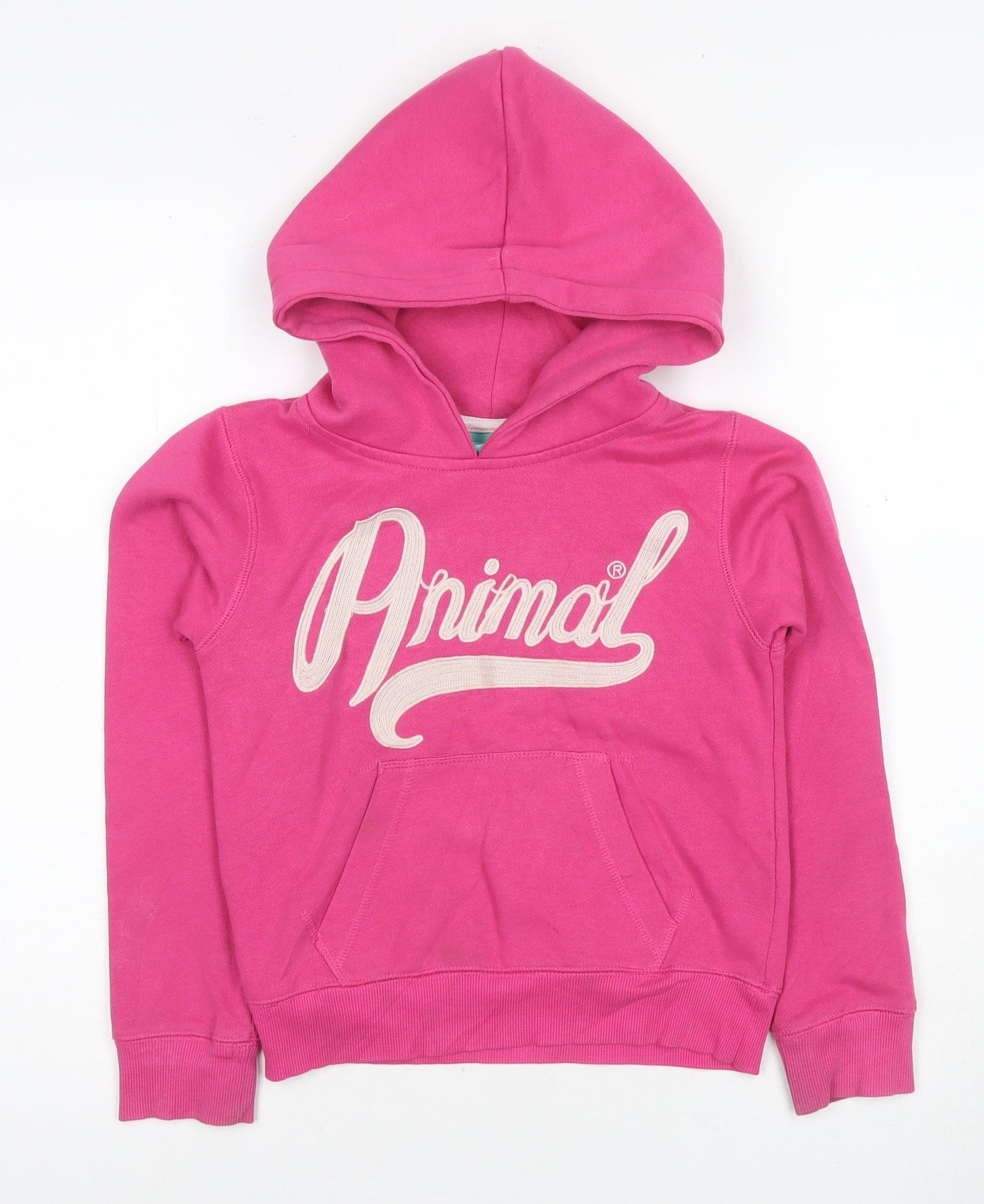 Animal Girls Pink Pullover Hoodie, Size 7-8 Years
