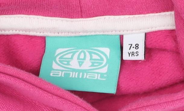 Animal Girls Pink Pullover Hoodie, Size 7-8 Years