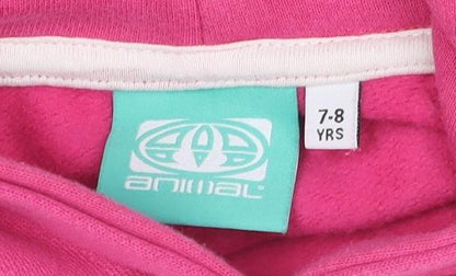 Animal Girls Pink Pullover Hoodie, Size 7-8 Years