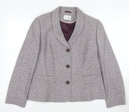 Eastex Women's Grey Suit Jacket, Size 14, Lined Shawl Lapel