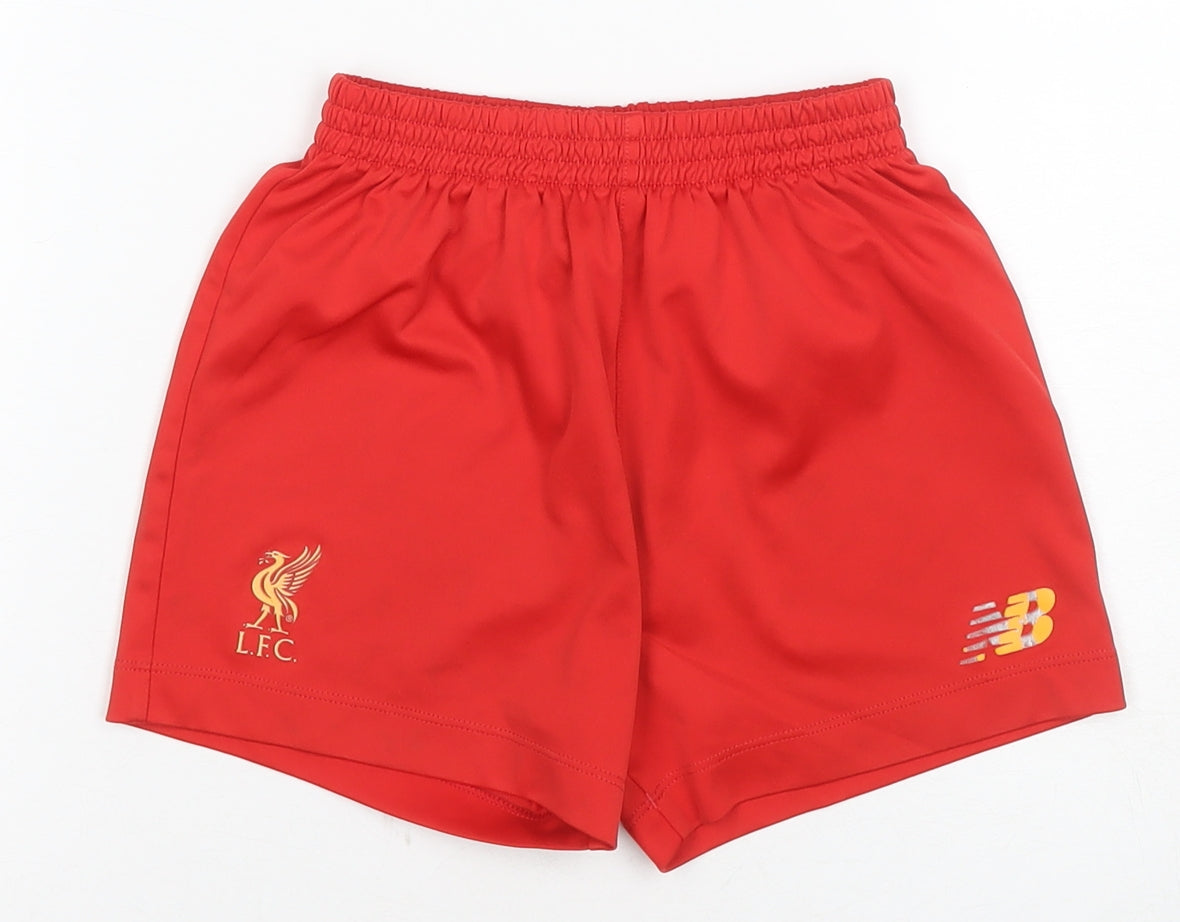 New Balance Boys Red Athletic Football Shorts 4-5 Years