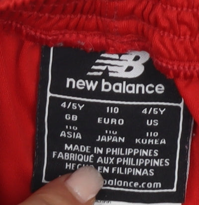 New Balance Boys Red Athletic Football Shorts 4-5 Years