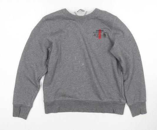 Diesel Boys Grey Pullover Sweatshirt - Size 12 Years