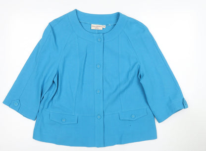 Honor Millburn Women's Blue Blazer, Size 14, 3/4 Sleeve