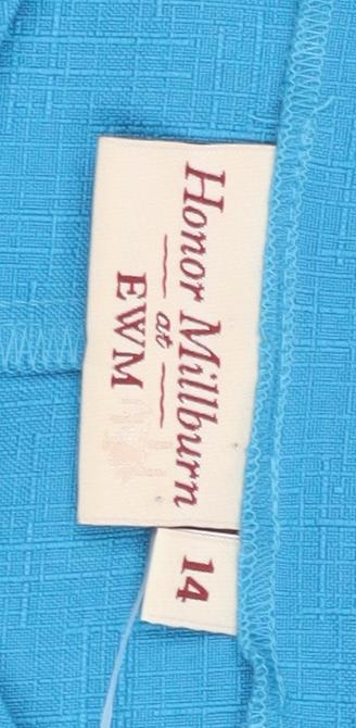 Honor Millburn Women's Blue Blazer, Size 14, 3/4 Sleeve