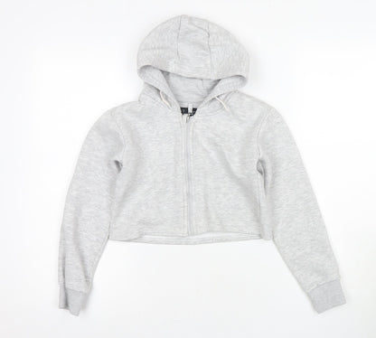 Bonds Girls Grey Full Zip Hoodie, Size 10-11, Hooded Fleece
