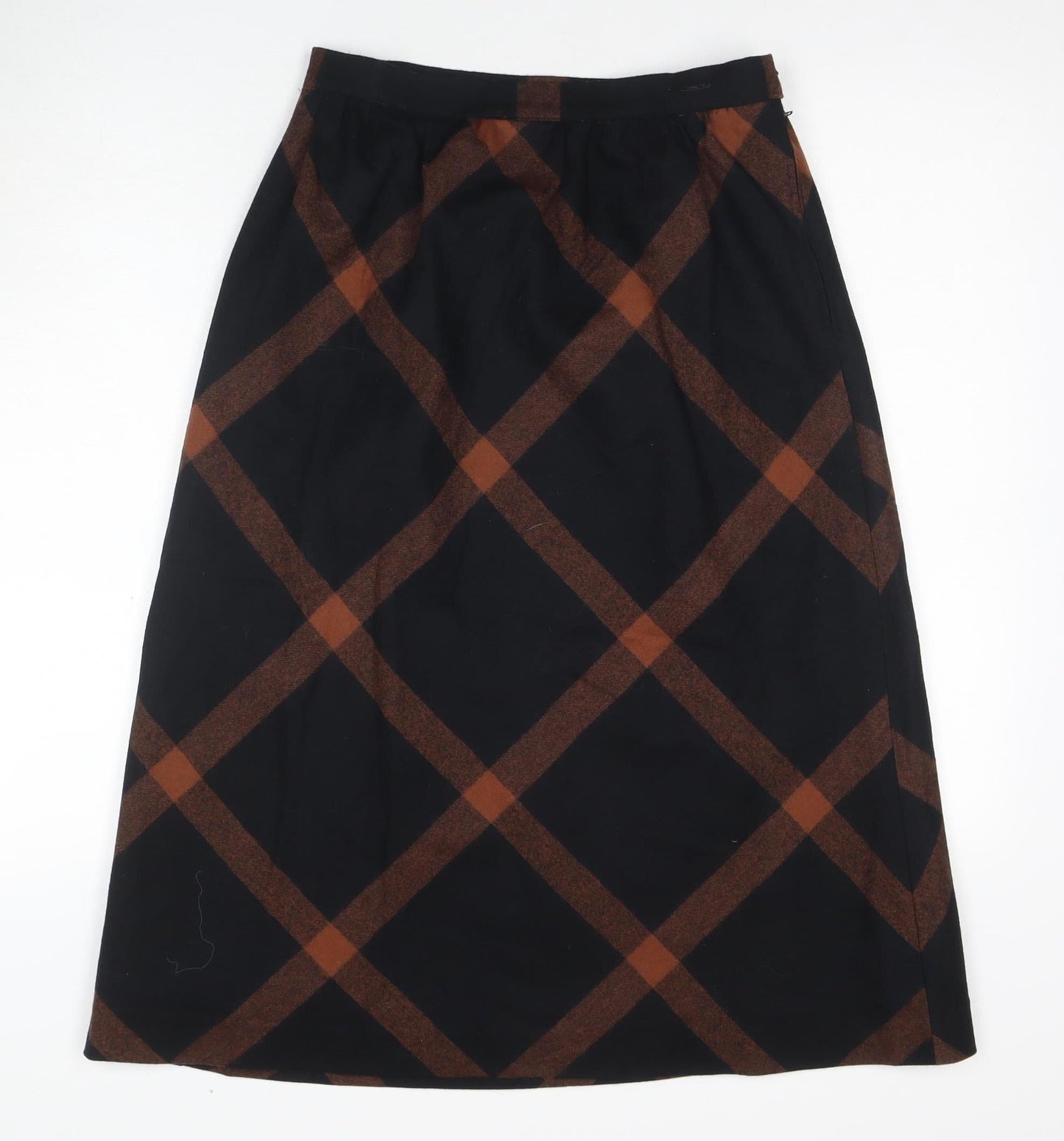 Alexon Women's Black Check A-Line Midi Skirt Size 6