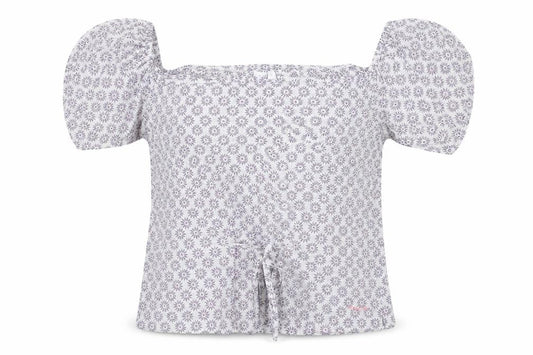 Firetrap Women's White Floral Short Sleeve Top, S