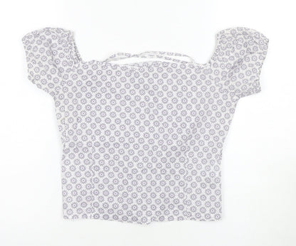 Firetrap Women's White Floral Short Sleeve Top, S