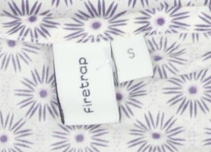 Firetrap Women's White Floral Short Sleeve Top, S