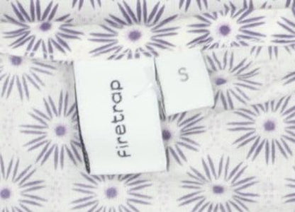 Firetrap Women's White Floral Short Sleeve Top, S