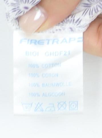 Firetrap Women's White Floral Short Sleeve Top, S