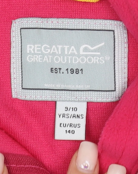 Regatta Girls Pink 1/4 Zip Fleece Hoodie 9-10 Years