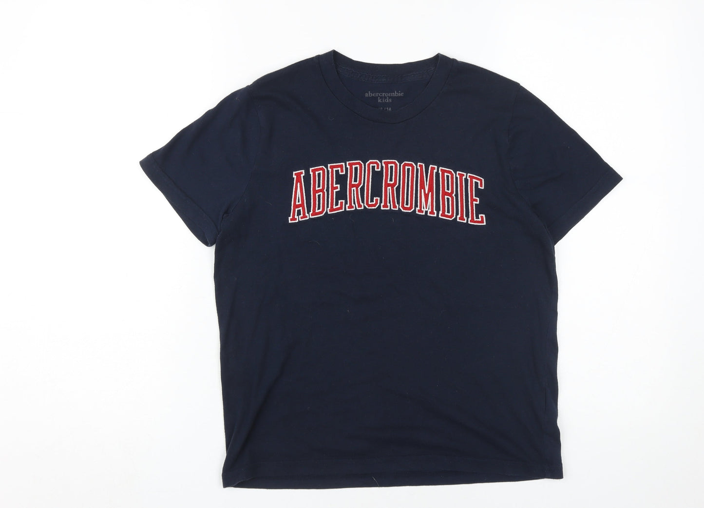 Abercrombie Kids Black Crew Neck T-Shirt - Unisex 13-14 Years