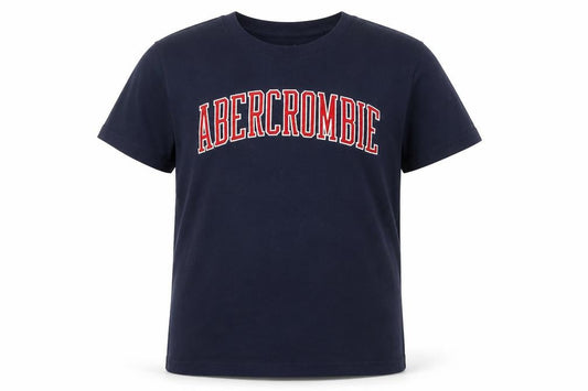 Front view of Abercrombie & Fitch Kids Black Crew Neck T-Shirt - unisex 13-14 years
