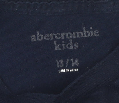 Abercrombie Kids Black Crew Neck T-Shirt - Unisex 13-14 Years