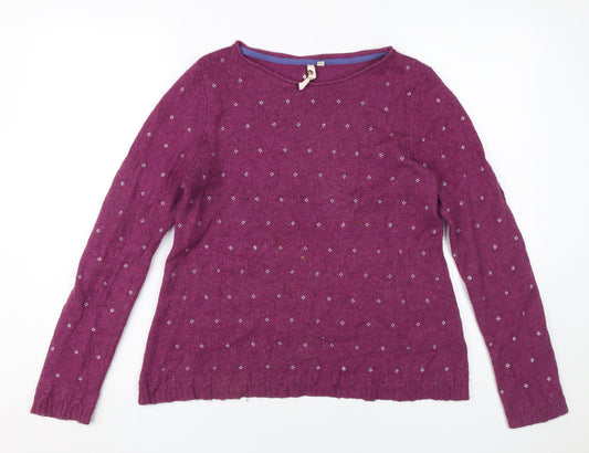 Womens UK Size 10 White Stuff Purple Pullover Jumper
