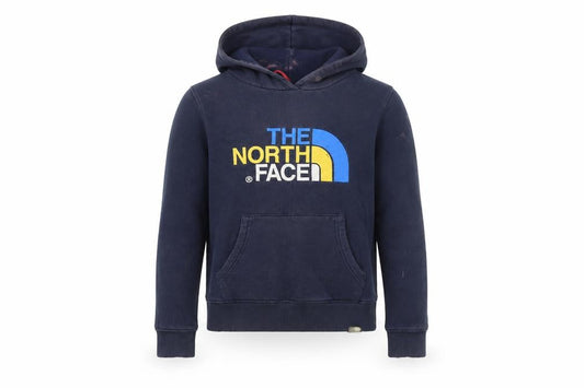 The North Face Boys Blue Pullover Hoodie M Graphic Logo