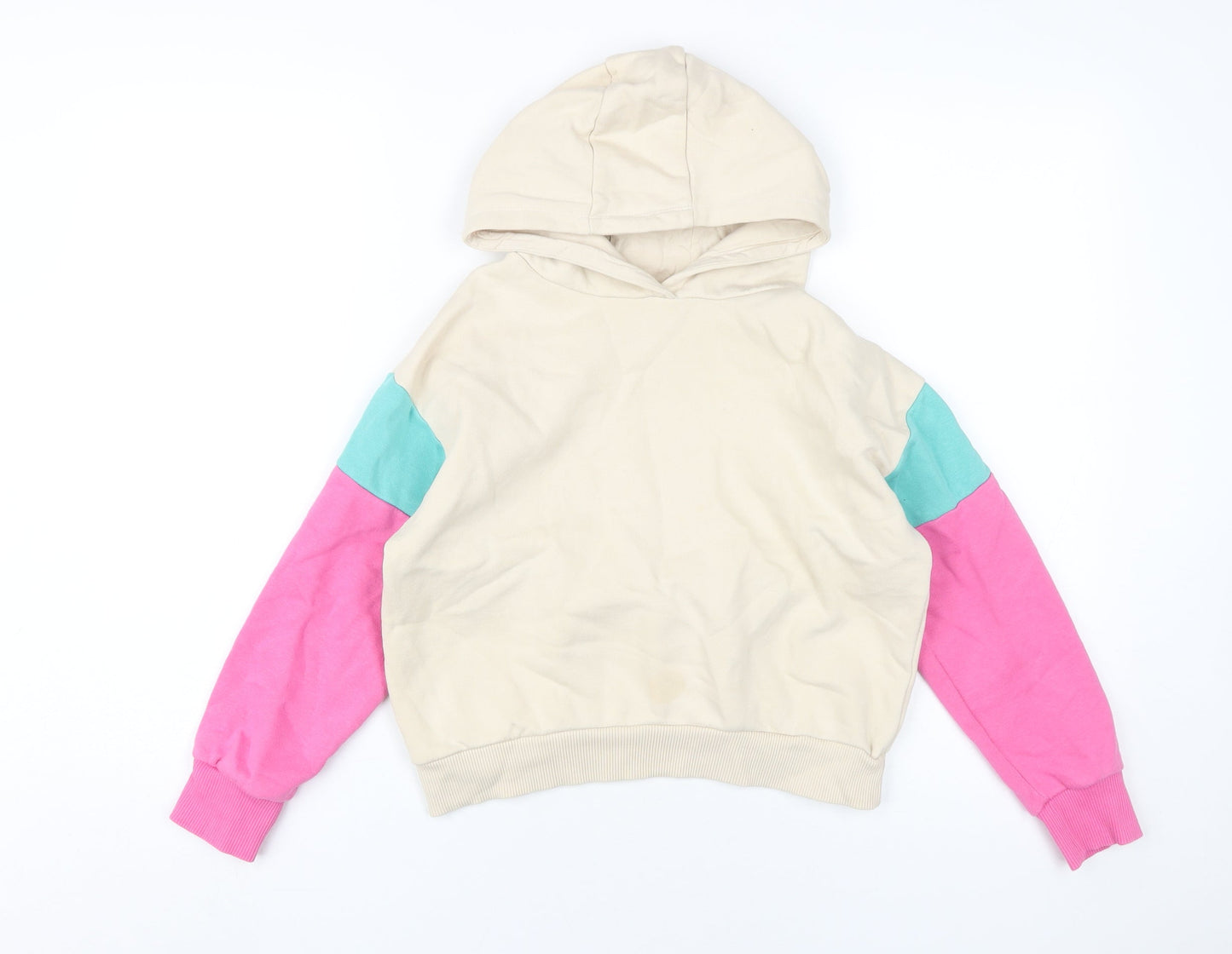 Outfitters Girls Beige Multicoloured Hoodie 9-10 Years Pullover