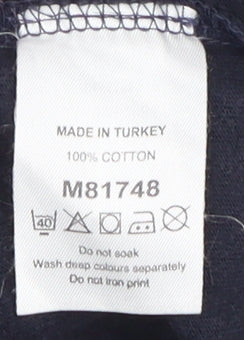 NEXT Men's Blue Graphic Print T-Shirt, M, Crew Neck