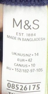 Womens UK Size 14 Marks and Spencer Blue Basic T-Shirt