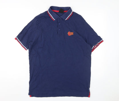Bowie Men's Blue Polo, Size L, Music Theme, Casual Wear