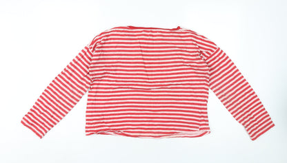 Minoti Girls Red Striped Long Sleeve T-Shirt 13-14 Years