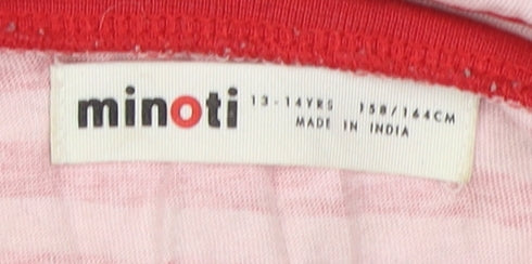 Minoti Girls Red Striped Long Sleeve T-Shirt 13-14 Years