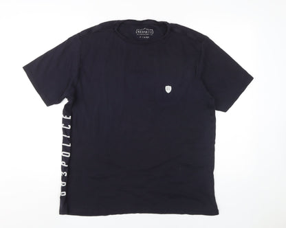 Police Men's Blue XL Crew Neck Cotton T-Shirt
