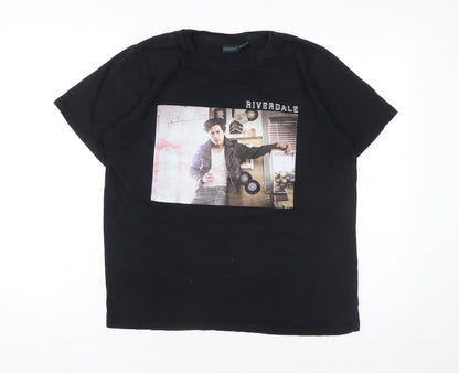 Unisex Adults UK Size L Riverdale Black Basic T-Shirt
