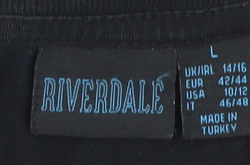 Unisex Adults UK Size L Riverdale Black Basic T-Shirt
