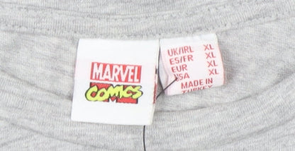Marvel Comics Men's Grey XL T-Shirt with Heroes Print