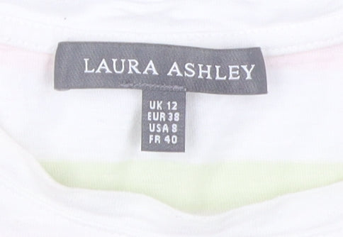 Laura Ashley Women's Multicoloured Striped Tee, Size 12