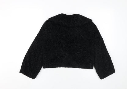 SooLee Women's Black Cropped Jacket, Size M, Elegant