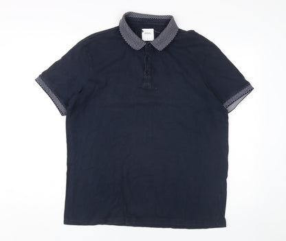 Burton Menswear Men's Blue Polo Shirt Size L