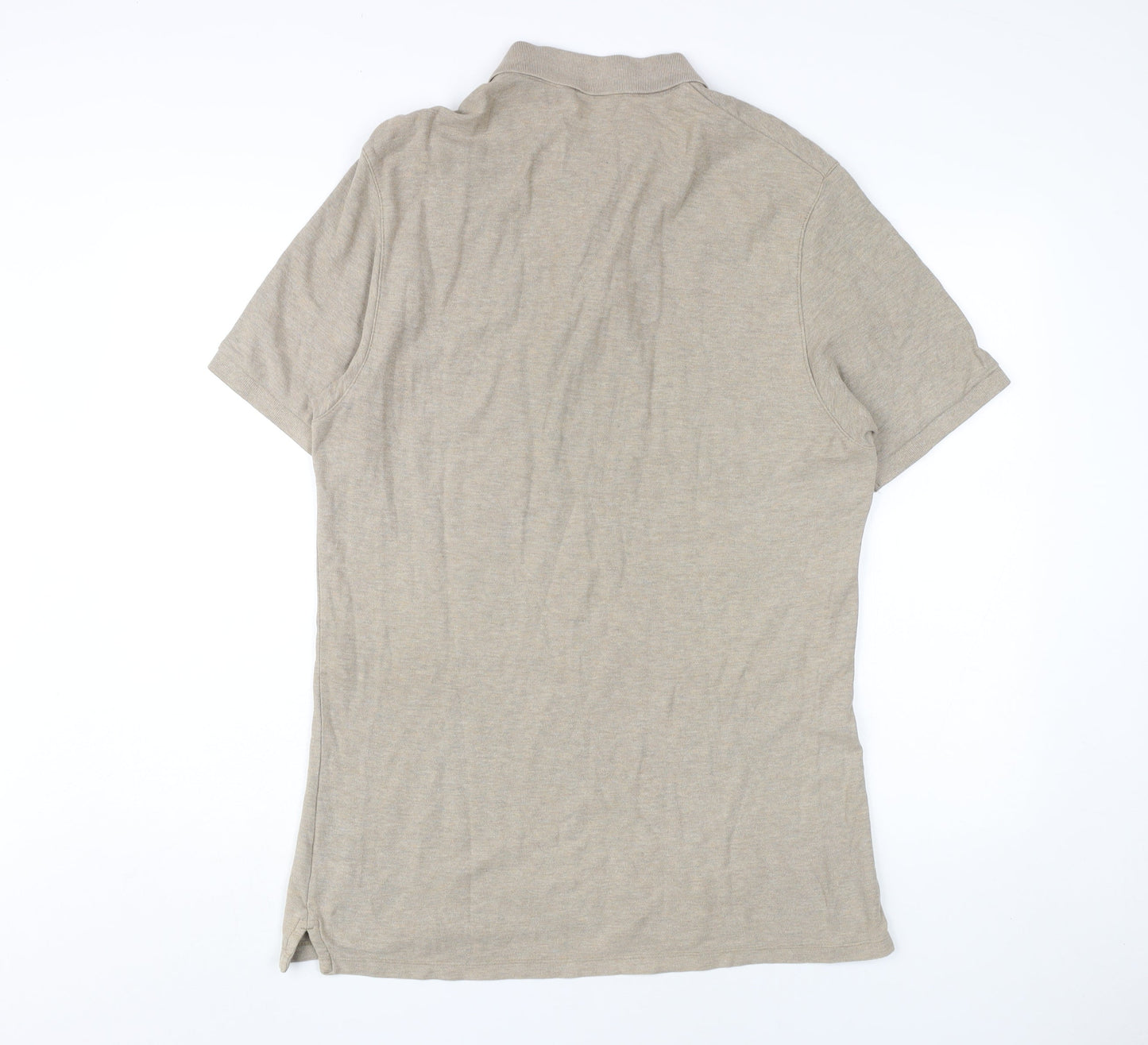 Marks and Spencer Men's Beige Polo Shirt Medium