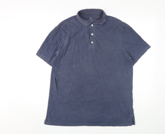 Howick Men's Blue Medium Athletic Fit Polo Shirt