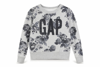 Gap Women’s Grey Floral Logo Sweatshirt - S