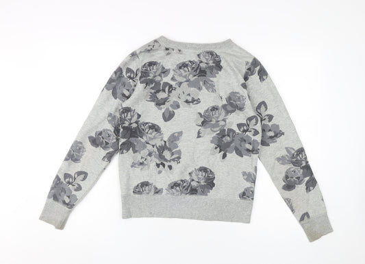 GAP Women’s Grey Floral Logo Sweatshirt - S